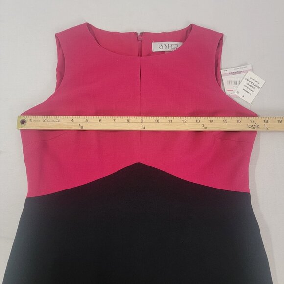 Kasper Women's Sleeveless Dress Lipstick Pink Black NEW Size 6P 6 P Petite $89. - Picture 7 of 7